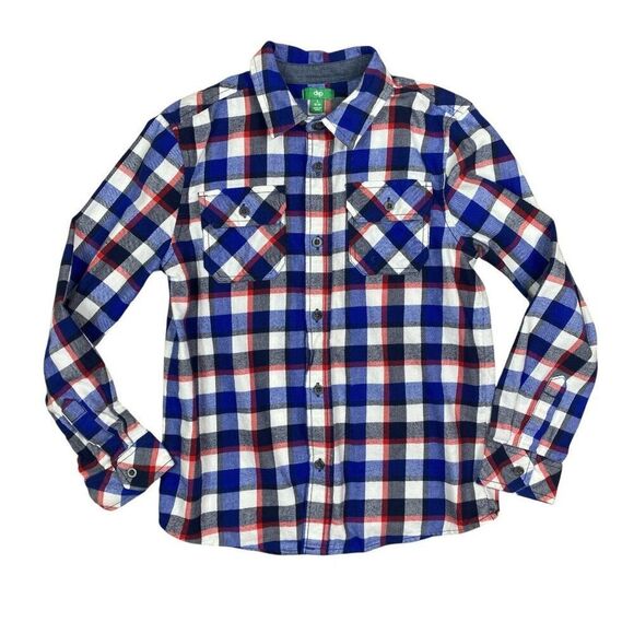 Dip Boys Fannel Plaid Button Down Size Large 12-14 - Picture 1 of 4